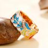New Newly Designed Colored Enamel Women Rings for Party Aesthetic Pattern  Luxury Gold Color  Fancy Gift Fashion Jewelry