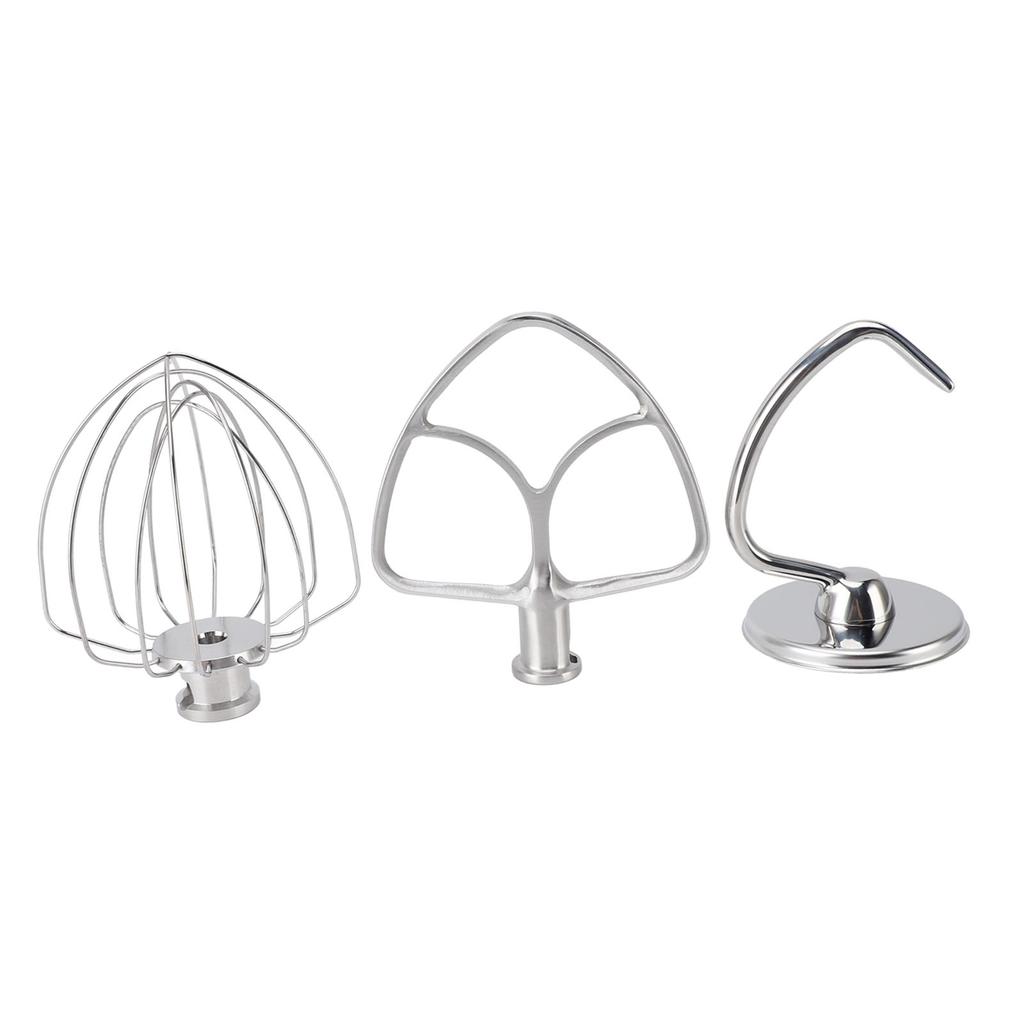3Pcs Stand Mixer Attachment Stainless Steel Flat Beater Dough Hook Wire Whip Tilt Head Stand Mixer Accessories for