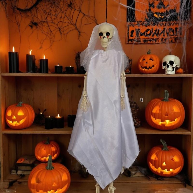 Gruselige Halloween-Geisterdekorationen für Garten und Veranda – DIY-Spukhaus-Partyzubehör – Einfach aufzuhängen – Wetterfestes Skelett-Design