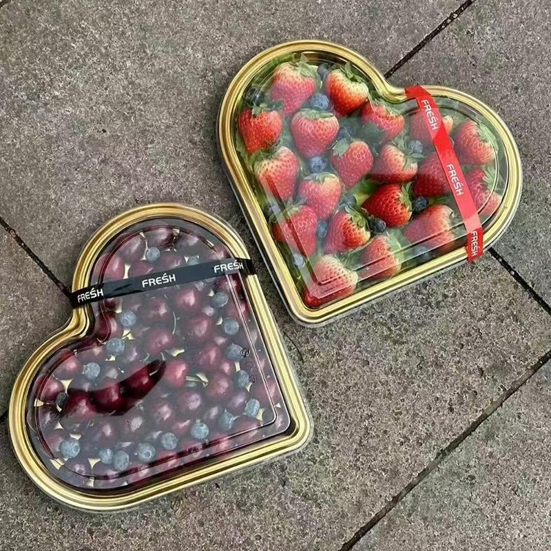 Boîtes à Fruits en Forme de Cœur 3 Pièces Avec Couvercle Contenants de Stockage pour Sucre Boîte Créative à Bijoux Bonbons Snacks pour Cadeau de la Saint-Valentin Décoration de Fête