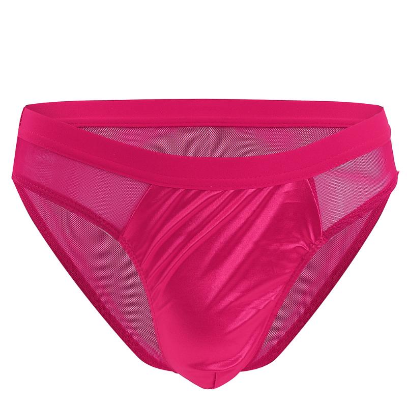 Men Sexy Briefs Ultra-Thin See-Through Underwear Low Waist Pouch Underpants Transparent Mesh Panties Breathable Sissy Lingerie