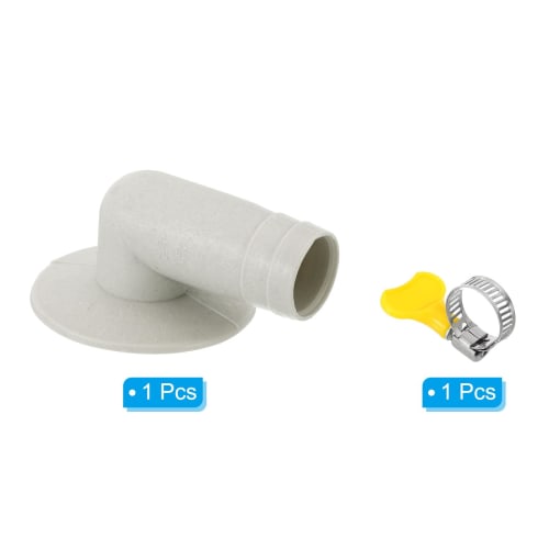 PATIKIL 15mm Air Conditioner Drain Hose Connector for Mini Split Window AC Unit Faucets, Universal Drain Connector with Clamp Hoop, White Style 11, 1