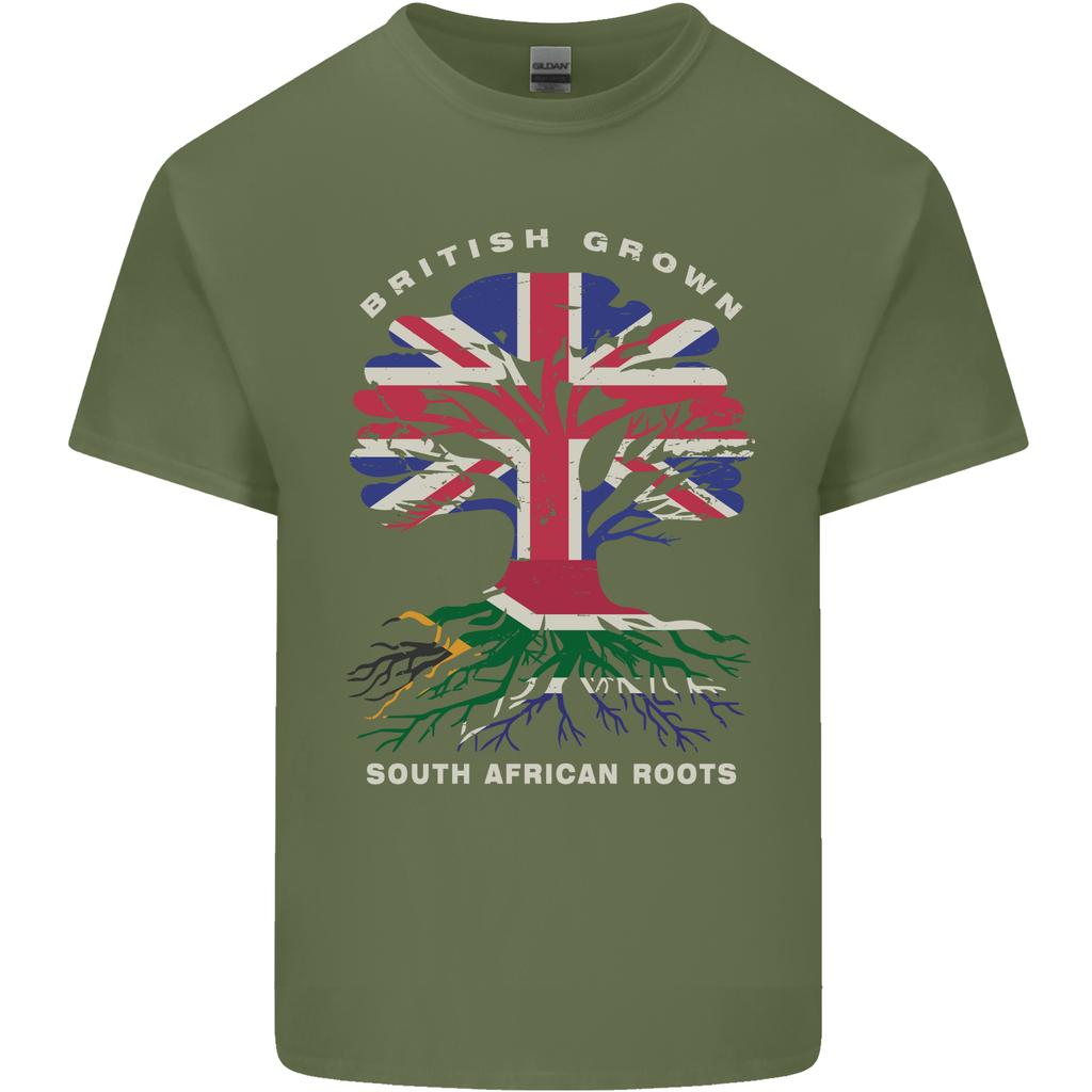 Britisch Angebaut Südafrikanische Wurzeln Afrika Flagge Unisex Leichtes Baumwoll-T-Shirt