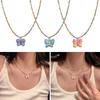 Butterfly Beaded Necklaces Butterfly Choker Pendant Necklace Beaded Choker Resin Material Perfect Gift for Girl Children