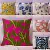 Flower INS Cushion Cover Natural Linen Pillow Case DoubleSided Print Decorative Sofa Pillowcase Home Decor Gift