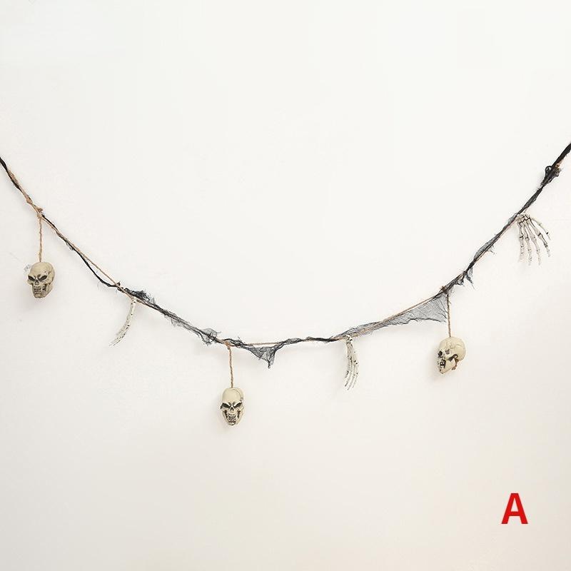 Halloween Skull Garland Decoration Terror Skull Hand Bone Hanging String Ghost Banner Garland Halloween Party Supplies