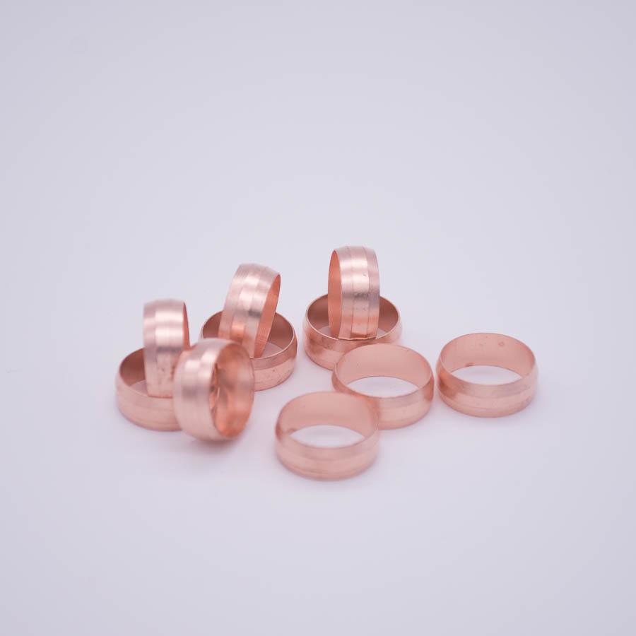 10 PCS Fit 15mm Tube OD Copper Ferrule Ring For Compression Union Fitting Water Gas Oil