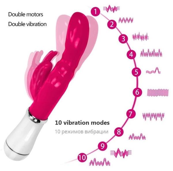 10 Speed Dildo Sex Toy Rabbit Vibrator Vagina Clitoris Female Massager Masturbation Electric Motor Sex