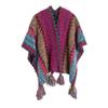 Women's Fashion Spring Autumn Winter Pashmina Ethnic Style Tassel Cape Colorful Knitted Split Shawl