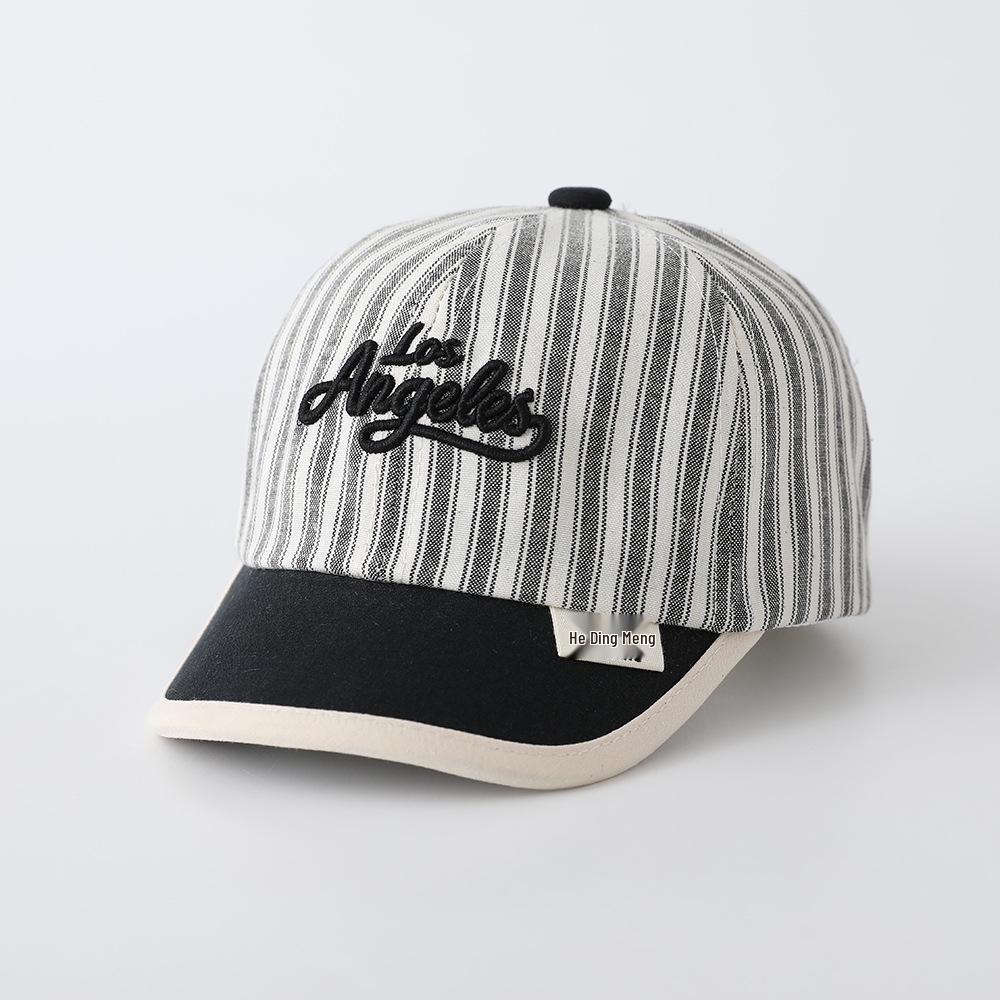 

Unisex Kids Stylish Letter Stripe Baseball Cap for Spring/Autumn – Korean Version Sun Protection Duckbill Hat Head Circumference 46-50cm, Age 6 months-3 years