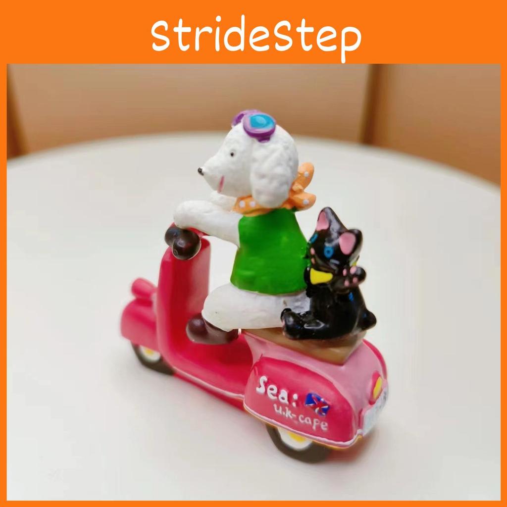 Cat Resin Dog Riding Motorcycle Action Figure Model Toy Micro Decorate Landscape