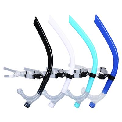 Zwemsnorkel met adembuis aan de voorkant, comfortabele snorkel, duiksnorkel, snorkel voor op het hoofd, snorkelen, duiken, vrijduiken, zwemmen