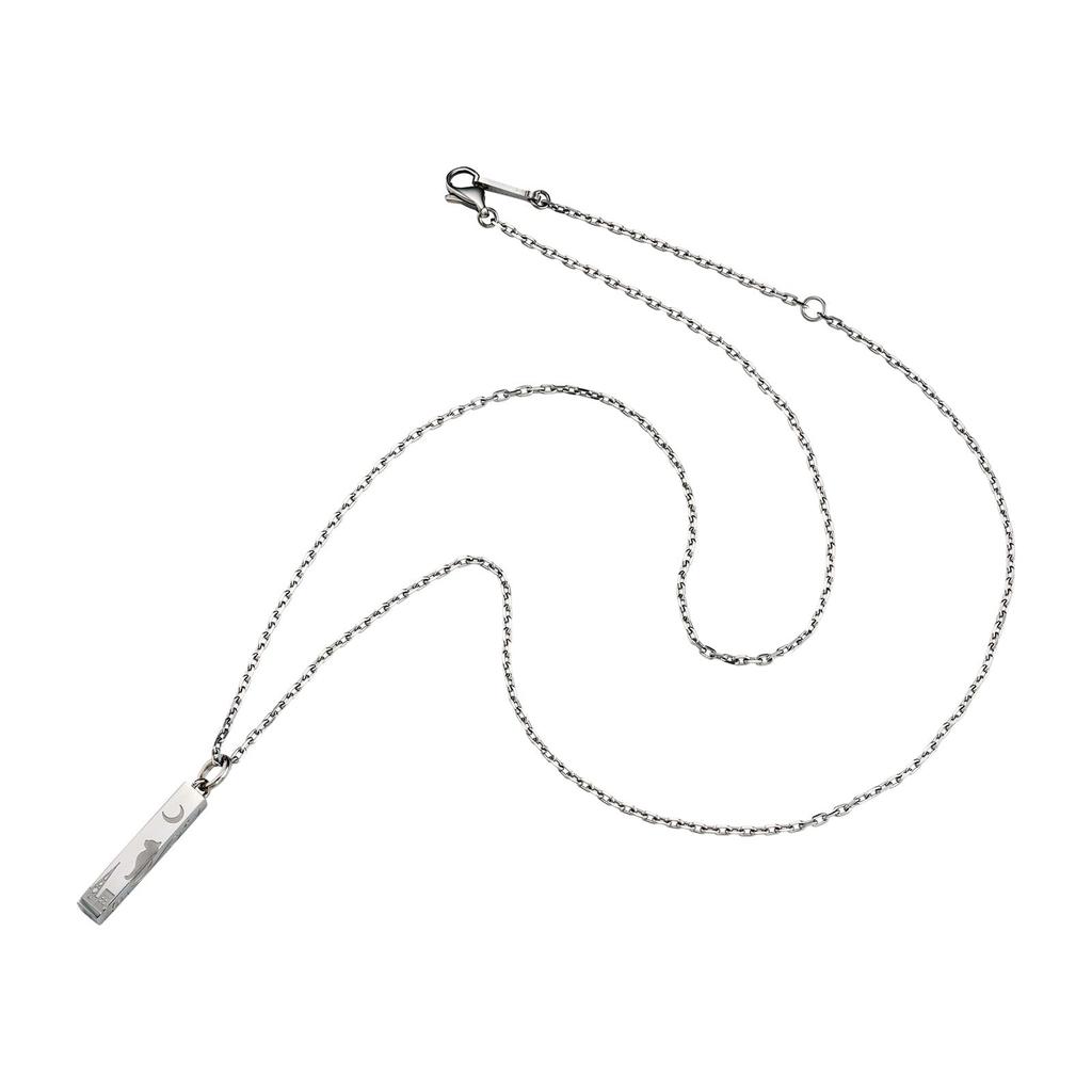 Halskette aus chirurgischem Edelstahl Katze Mond Stern Herz Schwanz 4SUP106SV [Weißklee] Herren