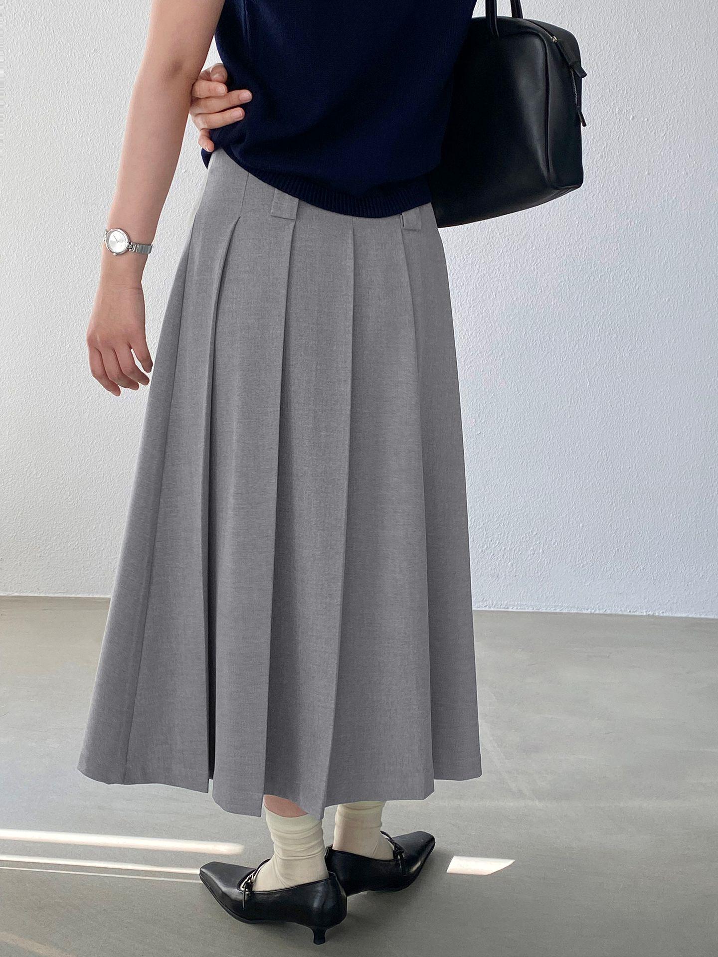 Jiang Zuo Korean-Style Elegant Pleated High-Waist Skirt for Women - Spring Collection, 1771. L