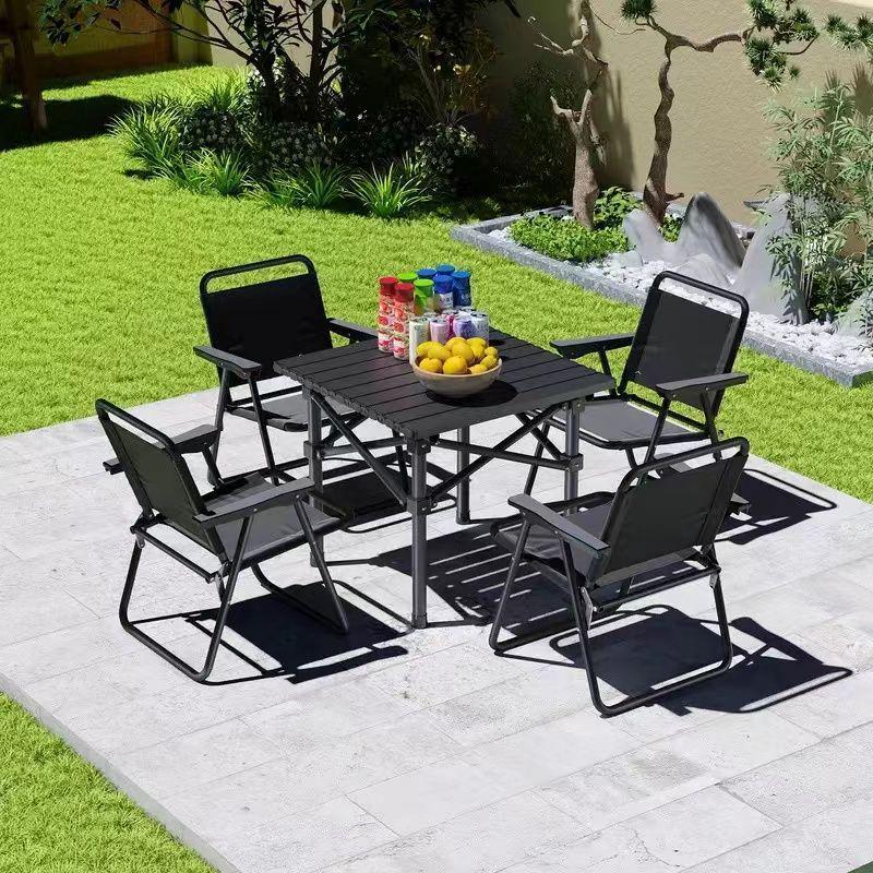 Folding Outdoor Table and Chair Set with Storage Bag - Quick Fold, Easy Store, Perfect for Fishing, Picnics, and Night Markets
