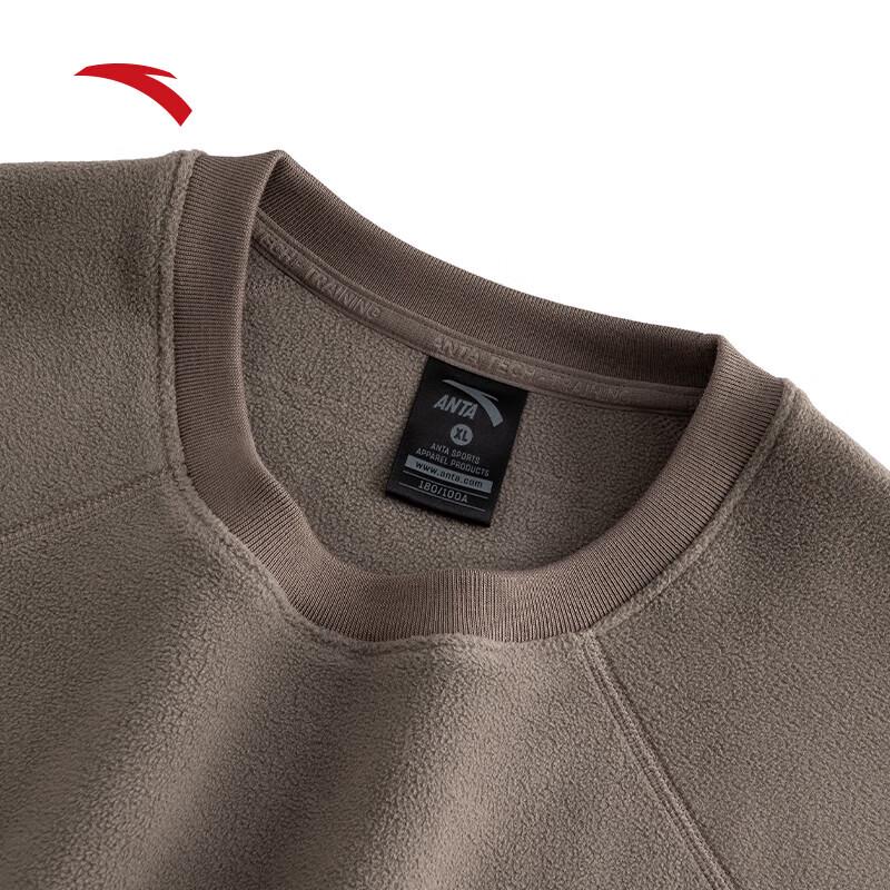 Anta Men's Winter Warm Fleece-Lined Pullover Sweatshirt