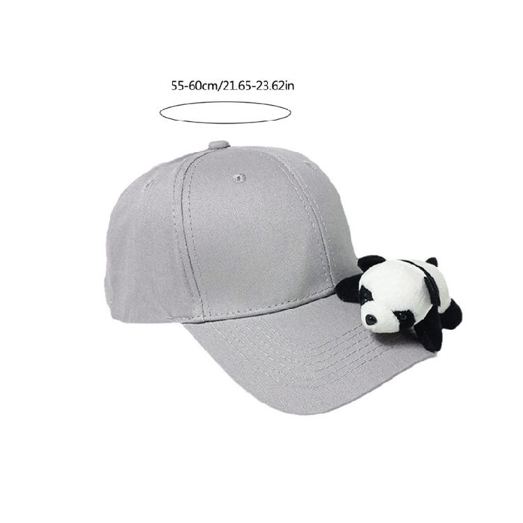 Lovely Plush Panda Baseball Hat For Women Men Unisex Cotton Baseball Caps with Adjustable Back Closure Sport Headwear
