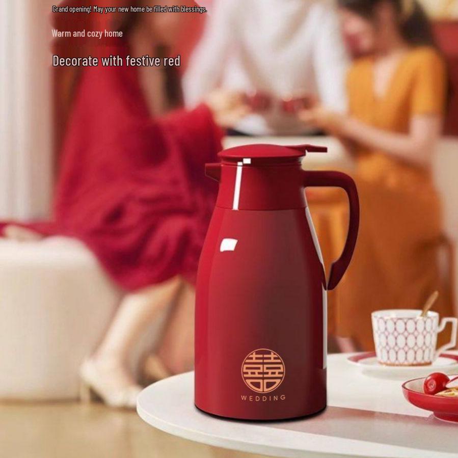 Elegant Glass Liner Insulated Thermos Set - Stylish Wedding Dowry with Matching Hot Water Bottles