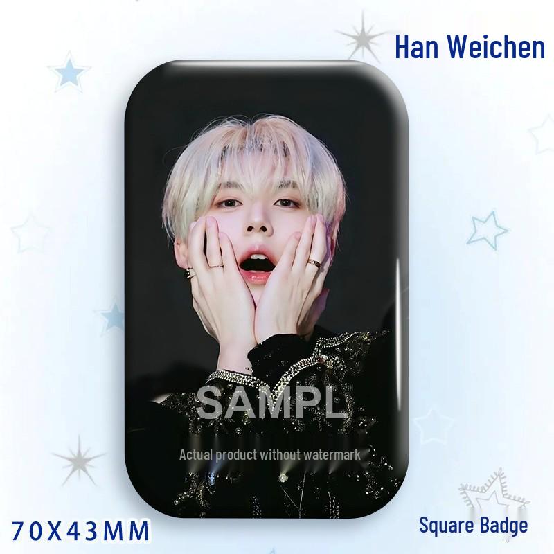 Han Weichen Star Idol Laser Tinplate Badge Brooch Pendant