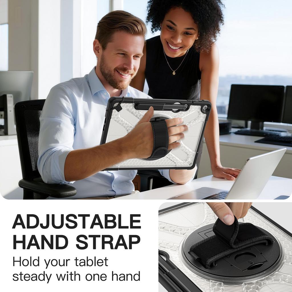 Hybrid Case for Microsoft Surface Pro 12.0 Inch 2025 3-Layers Protection Heavy Duty Cover with Hand Strap,Pen Slot Shockproof