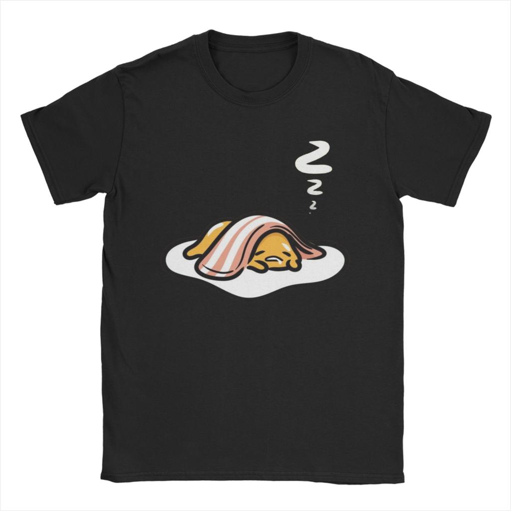 Gudetama Work Hard Sleep Harder  T Shirts  100% Cotton Clothing Crazy Short Sleeve Round Collar Tee Shirt Printed T-Shirt