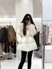 Yu Yan, a new winter product with a high sense of fox fur collar, waist, medium and long white duck down jacket.