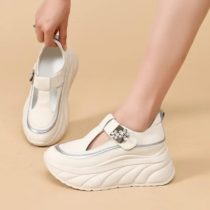 Platform Sneakers Women Casual Shoes Slip Chunky Shoes White Fashion Sneaker Walking