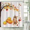 Fall Maple Leaves Shower Curtains Rustic Farm Truck Sunflower Pumpkin Squirrel Autumn Thanksgiving Bathroom Decor Set With Hooks