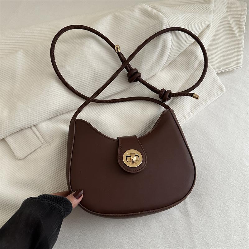 

Нишевая сумка-багет подмышку 2025 новая женская сумка качество высокий класс популярная популярная сумка-мессенджер премиальная сумка на плечо коричневый