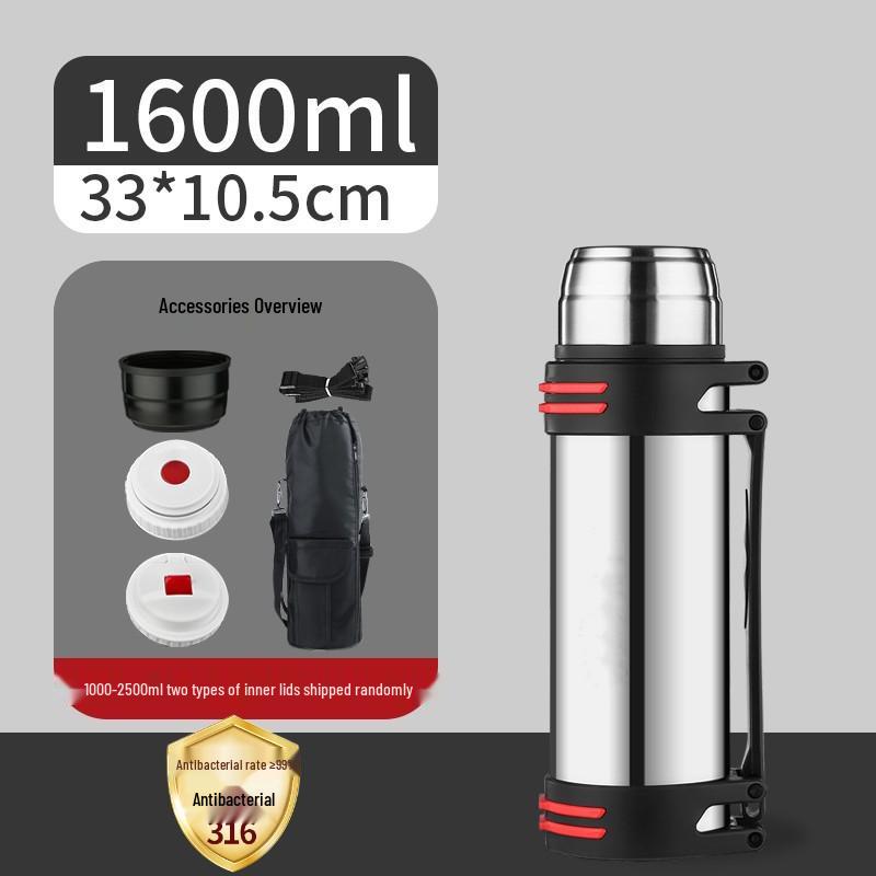 316 Stainless Steel Large Capacity Thermos Flask for Outdoor, Construction, Home Use - Portable Hot Water Bottle for Men and Women