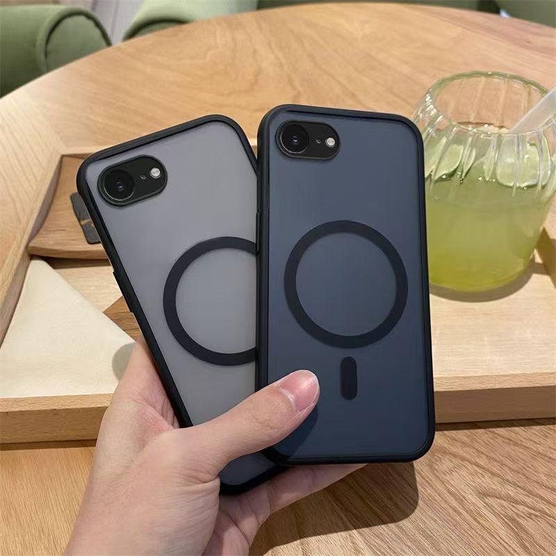 Luxury Shockproof Armor Magnetic Phone Case for iPhone 16E 17E For Magsafe Matte Clear Balck Fashion Cover for Iphone 17E 16E