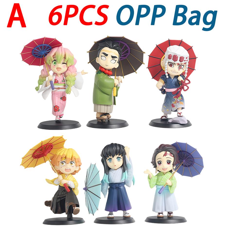Latest 1-12Pcs Figurine Plum Rain Series Kochou Shinobu Tomioka Giyuu Mitsuri Figurine Plaything Gift For Kids