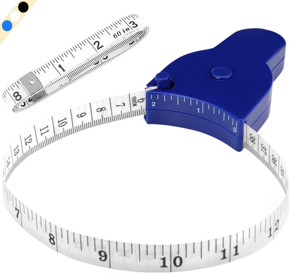 High-Precision Waist, Hip, and Bust Leather Tape Measure with Handle and Torch, Black
