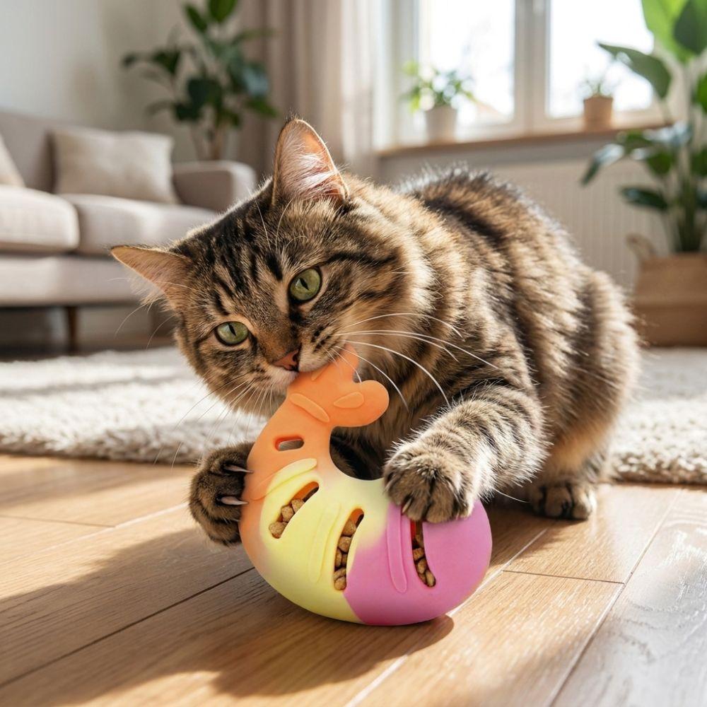 Treat Dispenser Silicone Shrimp Cat Toy Teeth Grinding Interactive Cat Toy Cat Chew Toy Pet Toy