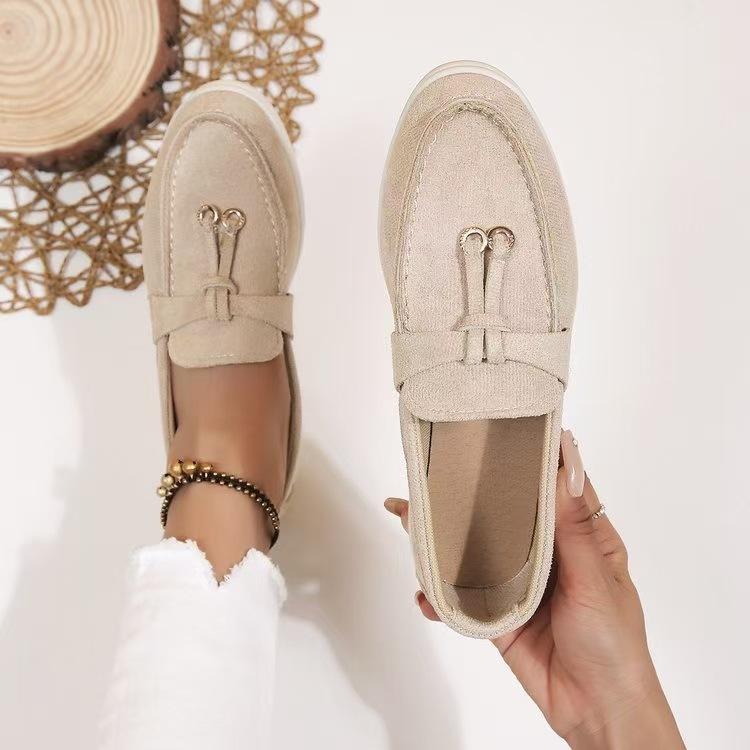 2025 New Autumn European and American Foreign Trade Casual Flat One-pedal Loafers Doudou Shoes Casual Single Shoes