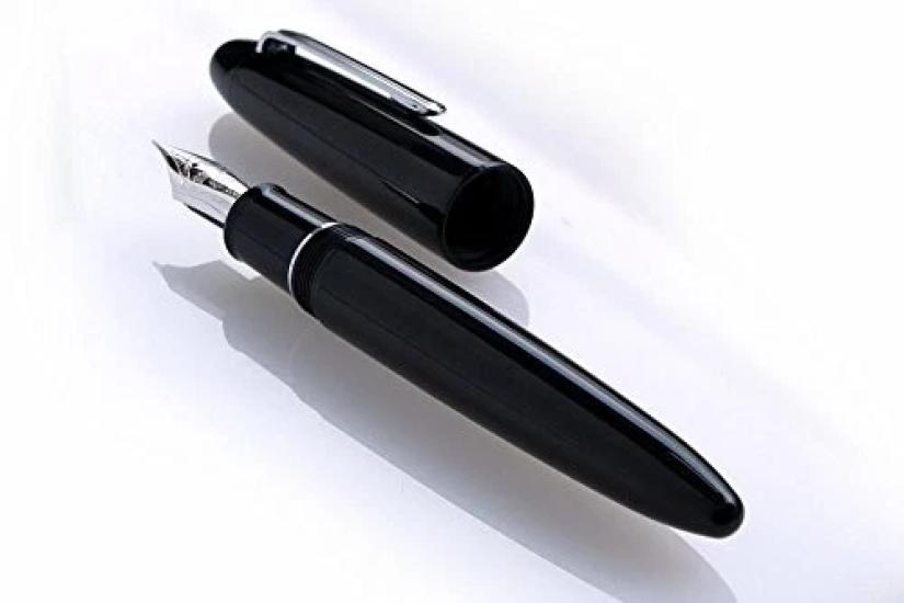 

Sailor KOP King Profit Ebonite Silver Fountain Pen Broad Nib 11-9704-620