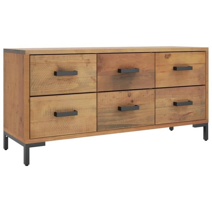 349931 vidaXL Storage Bench Brown 110x30x45cm Recycled Solid Pine