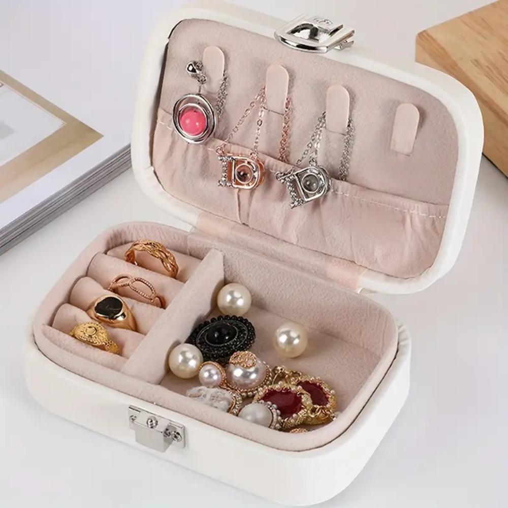 Classic Leather Jewelry Organizer Box Macaron Color Earring Storage Case  Perfect Gift