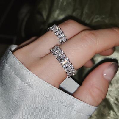 Exaggerated Fashion Zircon Ring - Trendy Open Joint Design for Women