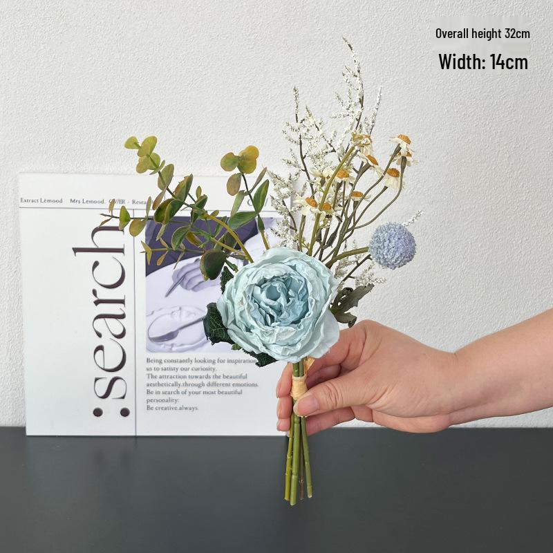 Premium Hand-Tied Autumn Silk Flower Bouquet for Living Room and Dining Decor, Photography Props