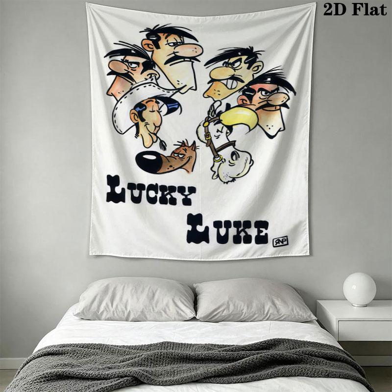 Lucky Luke Pride Wall Tapestry Aesthetic Wall Hanging Printed Fabric Blanket Decorative Tapestries for Bedroom Living Room Home Decor
