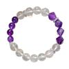 10Mm Retro Natural White Crystal Amethyst Bracelet Basic Commuter Bracelet