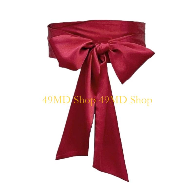 49MD 250cm Bowknot Waist Belt Dress Decoration Waist Strap Women's Skirt Waistband Long Ribbon Bowknot Wide Belt Girdle