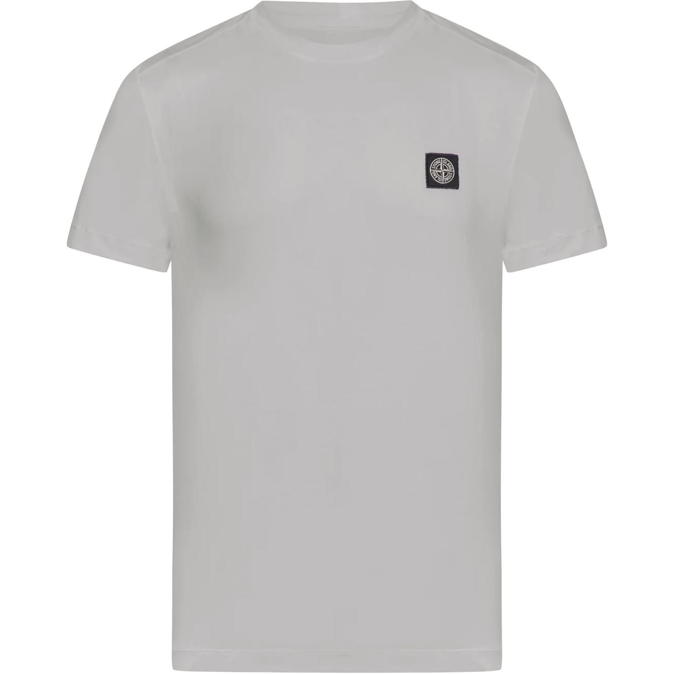 Stone Island Solid Logo Badge Slim Fit Crew Neck Short Sleeve T-Shirt Men Tops Gray 801524113-A0M64 S