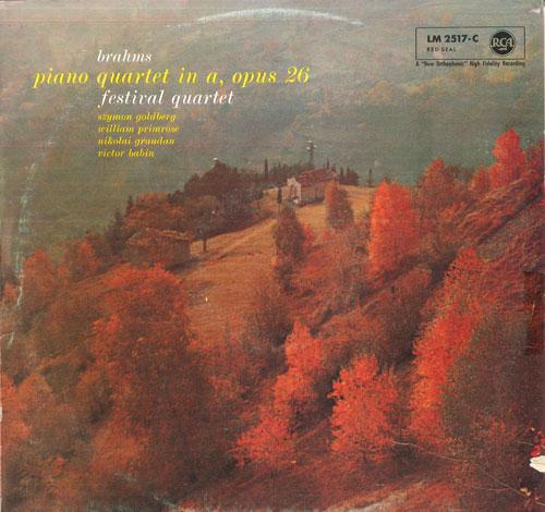 

LP Record DAS FESTIVAL - QUINTETT - SZYMON GO - Brahms Klavierquartett A-dur, Op26 LM2517C RVCA VICTOR RED Germany Classical Used