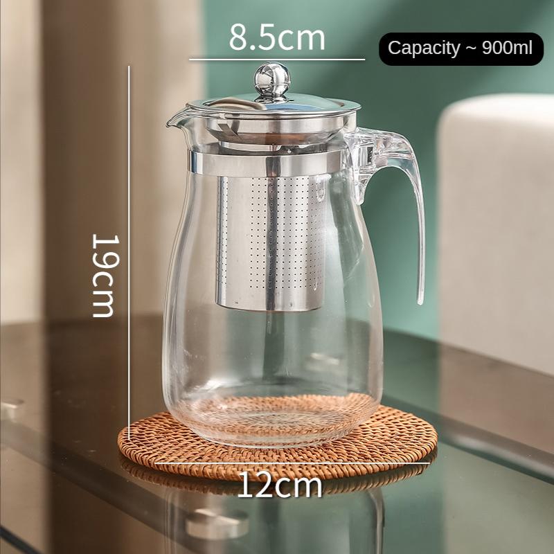 Skleněná konvička na čaj Varná konvice na čaj Filtrace čaje Žáruvzdorná skleněná konvička na čaj pro infuzi Konvice Pu Erh Gaiwan Sada Konvice Sítko Puer