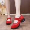 Comfortable Women's Dance Shoes Soft Bottom Square Dancing Shoe Mesh Breathable Step-On Thick Heel Work Shoes Mom Shoe