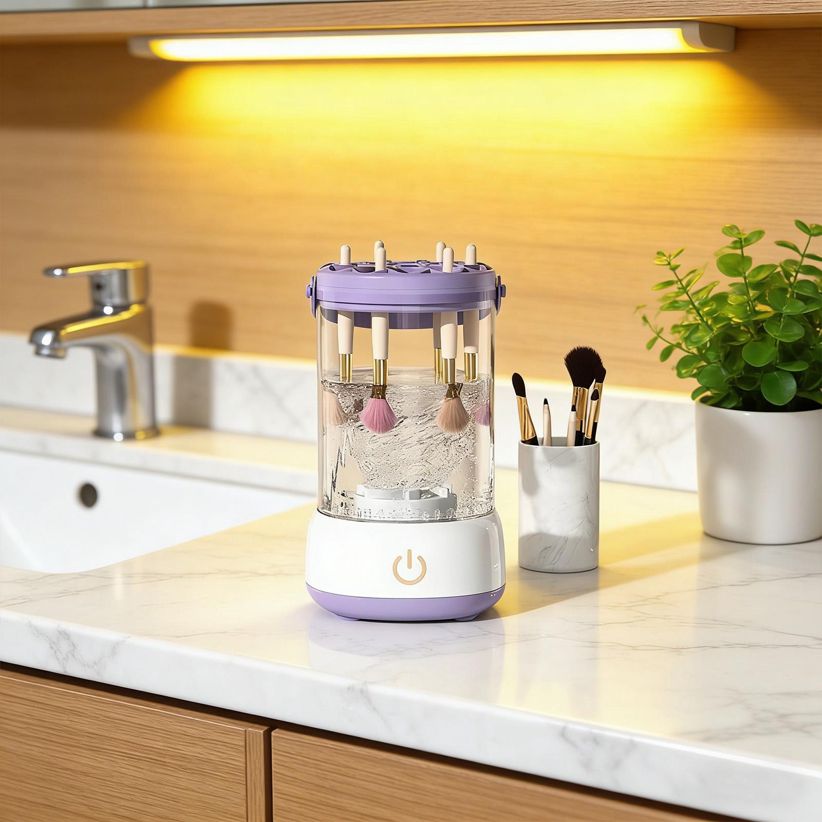 

Electric Makeup Brush Cleaner,Automatic Spinning Makeup Brush Cleaner,USB Charging & Deep Cleaning,Portable Cosmetic Brush Cleaner Machine One Size фіолетовий