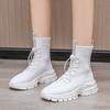 High-top socks shoes women's spring and autumn new thick-soled elastic boots casual and comfortable fly-woven sports short boots socks boots