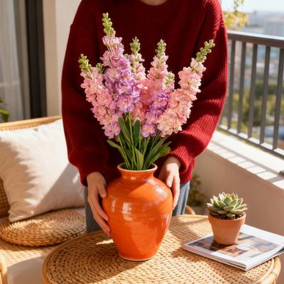 Ramo de Delfínio Falso Flores de Delfínio Artificiais Realistas com Folhas Ramo de Delfínio Falso para Arranjo Floral Doméstico Decoração de Festa Adereço de Fotografia
